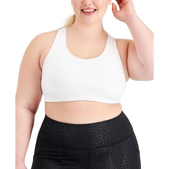 Ideology Performance Plus Size Impact Sports Bra White Size 1X - Picture 1 of 3